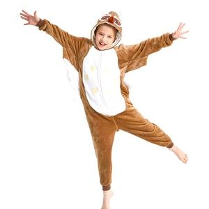 Kids Unisex Animal Owl Winter PJ/Onesie, Warm, Sz 6-7
